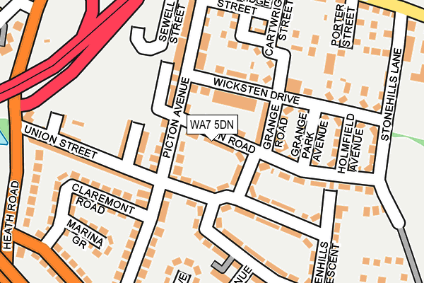 WA7 5DN map - OS OpenMap – Local (Ordnance Survey)