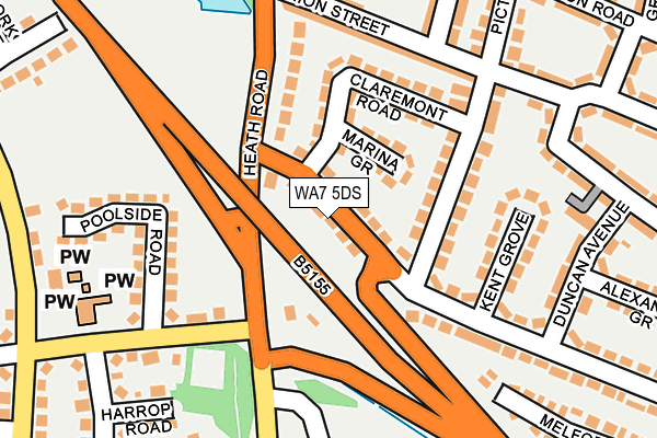WA7 5DS map - OS OpenMap – Local (Ordnance Survey)