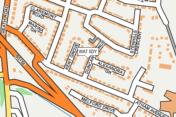 WA7 5DY map - OS OpenMap – Local (Ordnance Survey)