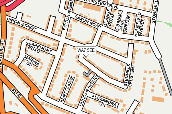 WA7 5EE map - OS OpenMap – Local (Ordnance Survey)