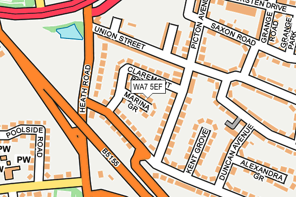 WA7 5EF map - OS OpenMap – Local (Ordnance Survey)