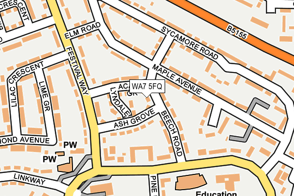 WA7 5FQ map - OS OpenMap – Local (Ordnance Survey)