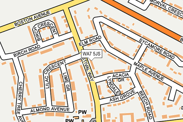 WA7 5JS map - OS OpenMap – Local (Ordnance Survey)