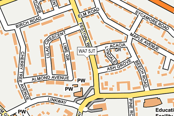 WA7 5JT map - OS OpenMap – Local (Ordnance Survey)