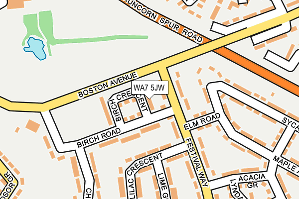 WA7 5JW map - OS OpenMap – Local (Ordnance Survey)