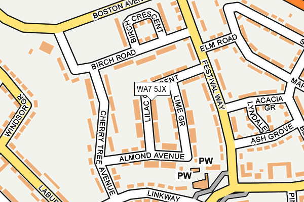 WA7 5JX map - OS OpenMap – Local (Ordnance Survey)