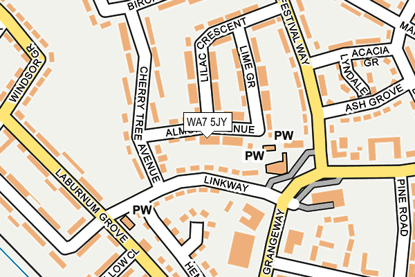 WA7 5JY map - OS OpenMap – Local (Ordnance Survey)