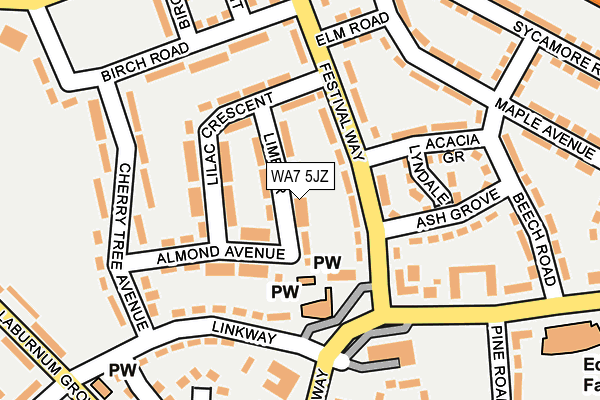 WA7 5JZ map - OS OpenMap – Local (Ordnance Survey)