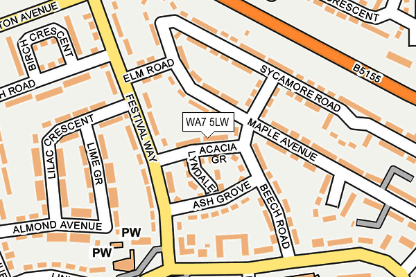 WA7 5LW map - OS OpenMap – Local (Ordnance Survey)