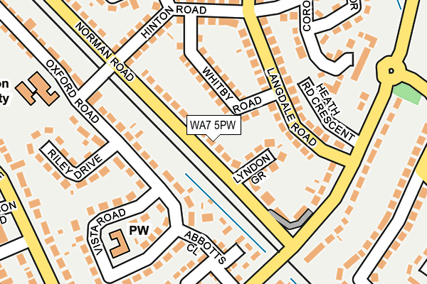 WA7 5PW map - OS OpenMap – Local (Ordnance Survey)