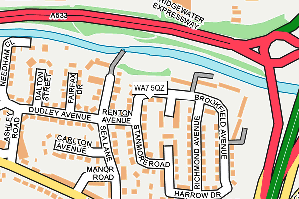 WA7 5QZ map - OS OpenMap – Local (Ordnance Survey)