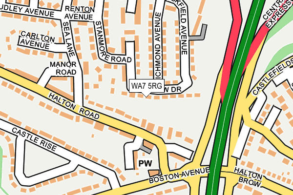 WA7 5RG map - OS OpenMap – Local (Ordnance Survey)