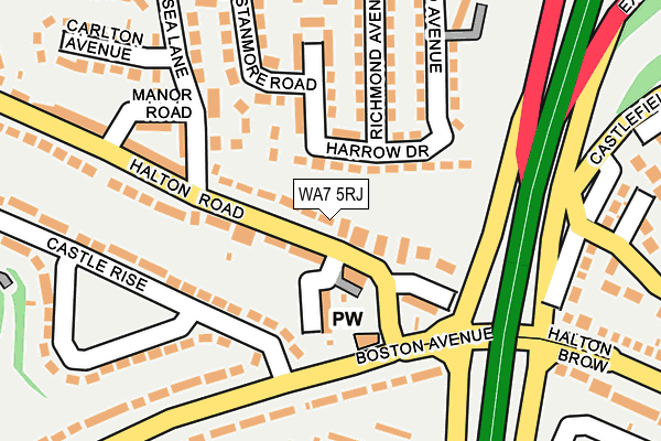 WA7 5RJ map - OS OpenMap – Local (Ordnance Survey)
