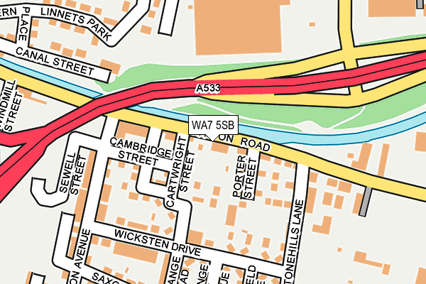 WA7 5SB map - OS OpenMap – Local (Ordnance Survey)