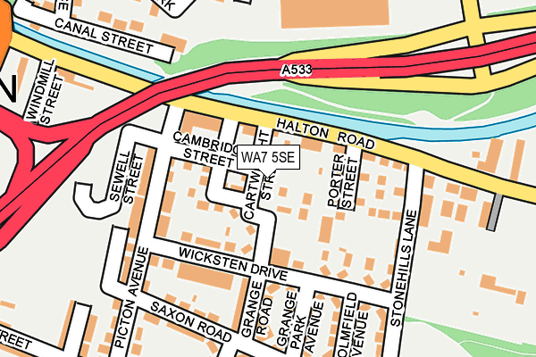 WA7 5SE map - OS OpenMap – Local (Ordnance Survey)