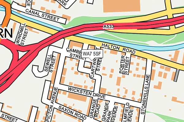 WA7 5SF map - OS OpenMap – Local (Ordnance Survey)