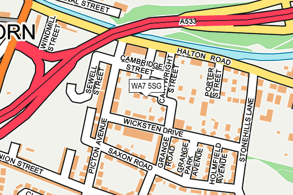 WA7 5SG map - OS OpenMap – Local (Ordnance Survey)
