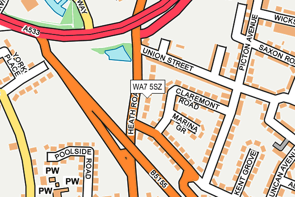 WA7 5SZ map - OS OpenMap – Local (Ordnance Survey)