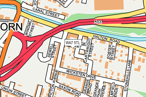 WA7 5TL map - OS OpenMap – Local (Ordnance Survey)