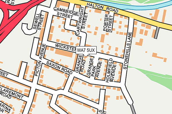 WA7 5UX map - OS OpenMap – Local (Ordnance Survey)