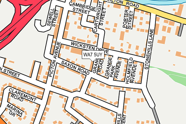 WA7 5UY map - OS OpenMap – Local (Ordnance Survey)