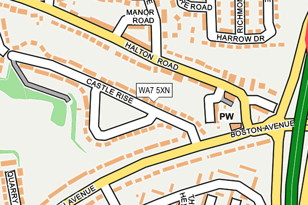 WA7 5XN map - OS OpenMap – Local (Ordnance Survey)