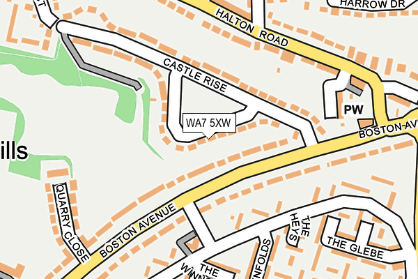 WA7 5XW map - OS OpenMap – Local (Ordnance Survey)