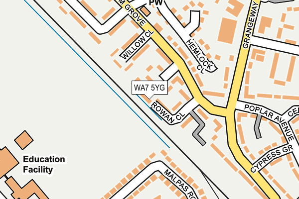 WA7 5YG map - OS OpenMap – Local (Ordnance Survey)