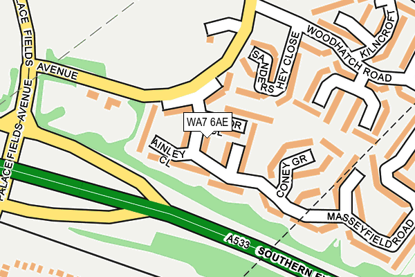 WA7 6AE map - OS OpenMap – Local (Ordnance Survey)