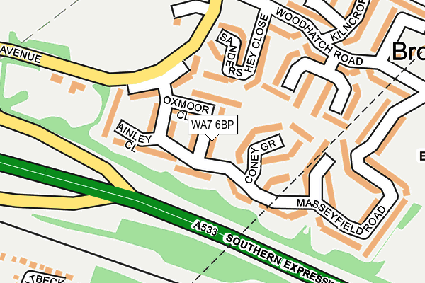 WA7 6BP map - OS OpenMap – Local (Ordnance Survey)