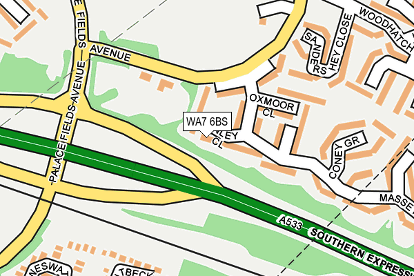 WA7 6BS map - OS OpenMap – Local (Ordnance Survey)