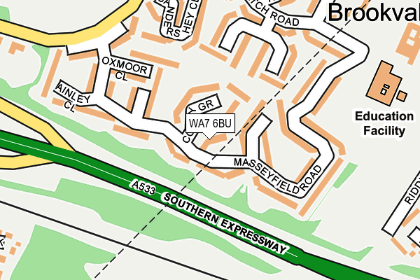 WA7 6BU map - OS OpenMap – Local (Ordnance Survey)