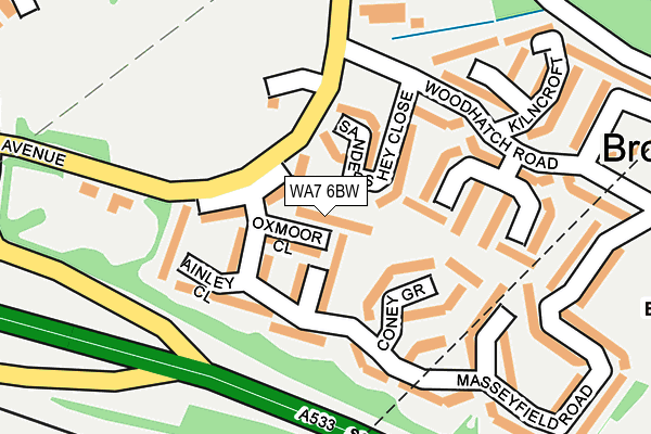 WA7 6BW map - OS OpenMap – Local (Ordnance Survey)