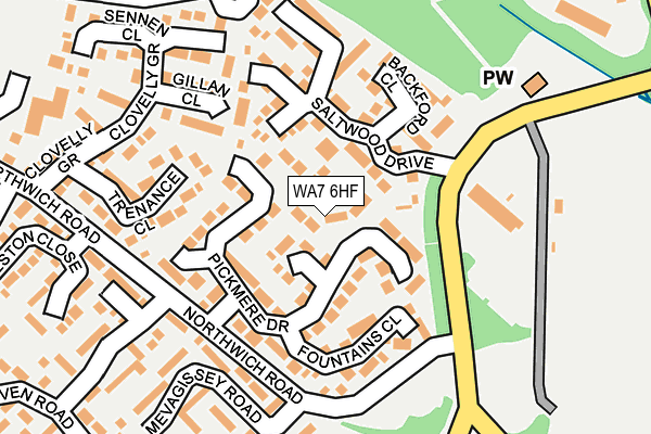 WA7 6HF map - OS OpenMap – Local (Ordnance Survey)