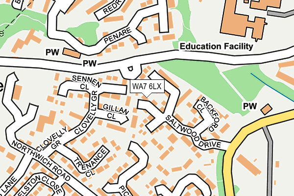 WA7 6LX map - OS OpenMap – Local (Ordnance Survey)