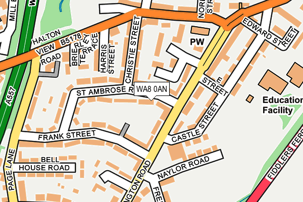 WA8 0AN map - OS OpenMap – Local (Ordnance Survey)
