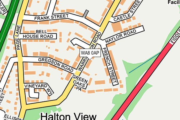 WA8 0AP map - OS OpenMap – Local (Ordnance Survey)