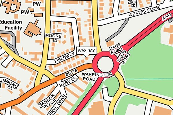WA8 0AY map - OS OpenMap – Local (Ordnance Survey)