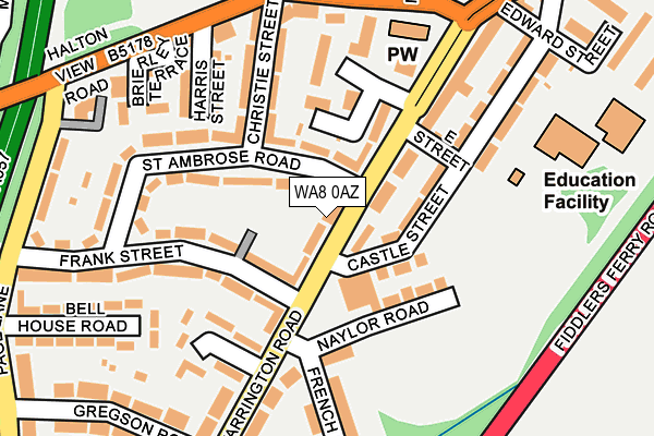 WA8 0AZ map - OS OpenMap – Local (Ordnance Survey)