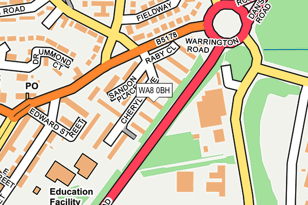 WA8 0BH map - OS OpenMap – Local (Ordnance Survey)