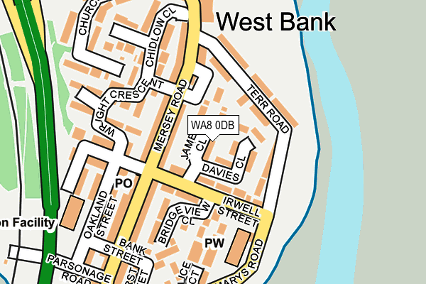 WA8 0DB map - OS OpenMap – Local (Ordnance Survey)