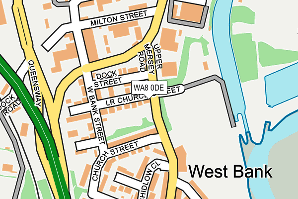 WA8 0DE map - OS OpenMap – Local (Ordnance Survey)