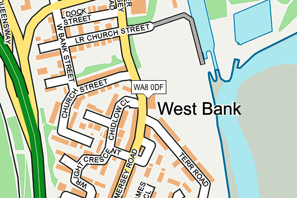 WA8 0DF map - OS OpenMap – Local (Ordnance Survey)