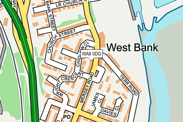WA8 0DG map - OS OpenMap – Local (Ordnance Survey)