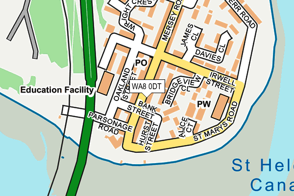 WA8 0DT map - OS OpenMap – Local (Ordnance Survey)