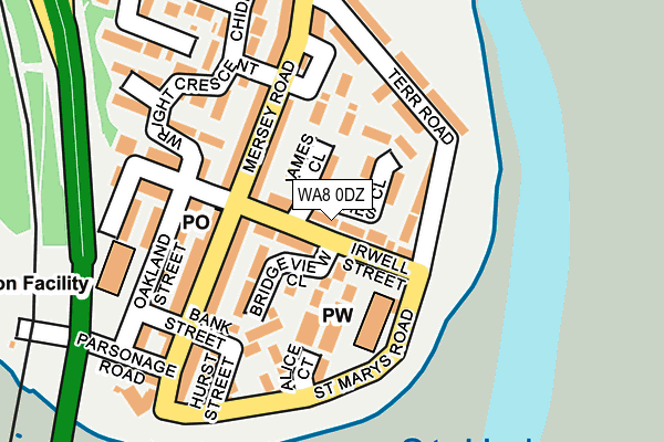 WA8 0DZ map - OS OpenMap – Local (Ordnance Survey)