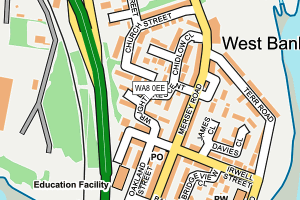 WA8 0EE map - OS OpenMap – Local (Ordnance Survey)