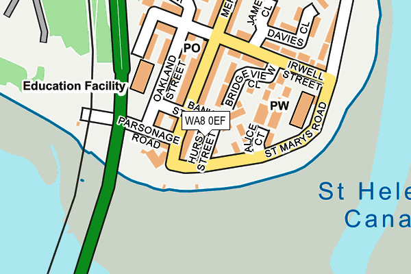 WA8 0EF map - OS OpenMap – Local (Ordnance Survey)
