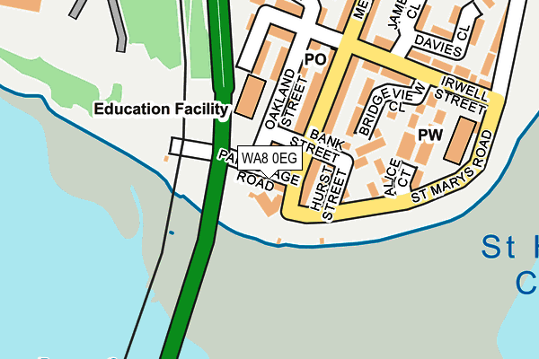 WA8 0EG map - OS OpenMap – Local (Ordnance Survey)