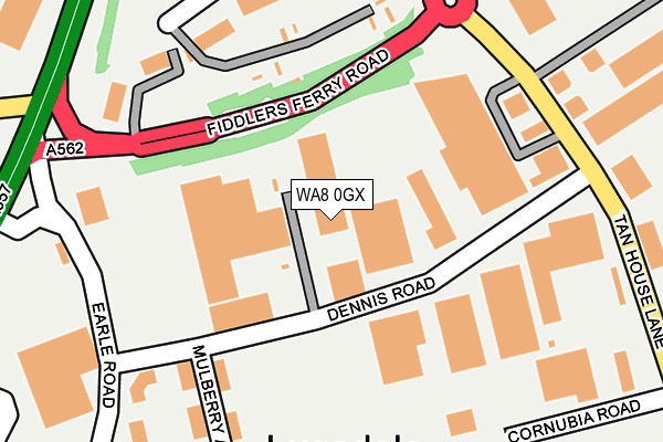 WA8 0GX map - OS OpenMap – Local (Ordnance Survey)